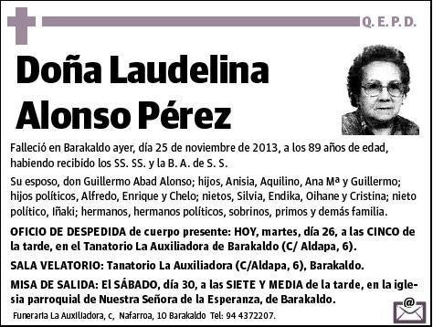 ALONSO PEREZ,LAUDELINA