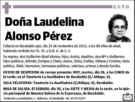 ALONSO PEREZ,LAUDELINA