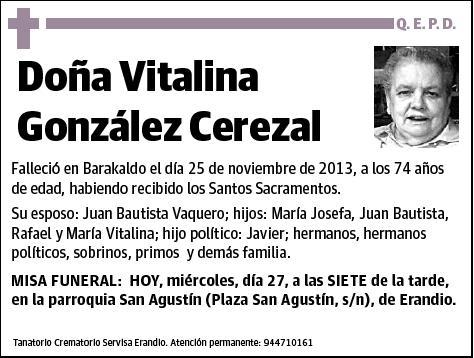 GONZALEZ CEREZAL,VITALINA