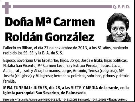 ROLDAN GONZALEZ,Mª CARMEN