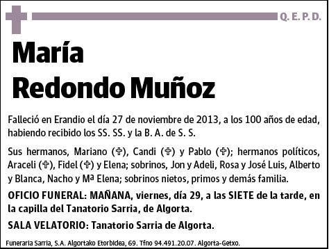 REDONDO MUÑOZ,MARIA