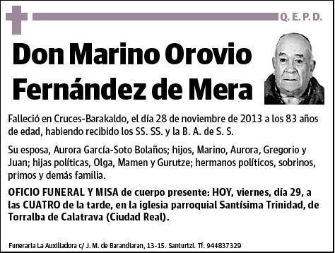 OROVIO FERNANDEZ DE MERA,MARINO