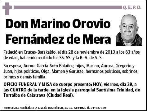 OROVIO FERNANDEZ DE MERA,MARINO