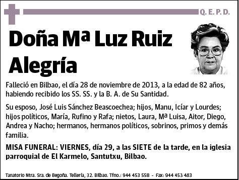 RUIZ ALEGRIA,Mª LUZ