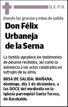 URBANEJA DE LA SERNA,FELIX