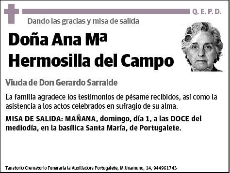 HERMOSILLA DEL CAMPO,ANA Mª