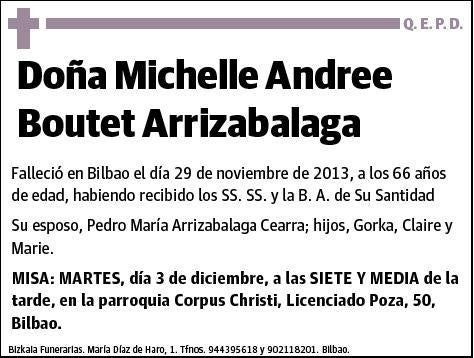 BOUTET ARRIZABALAGA,MICHELLE ANDREE