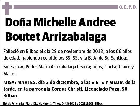 BOUTET ARRIZABALAGA,MICHELLE ANDREE