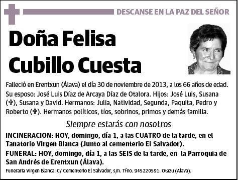 CUBILLO CUESTA,FELISA