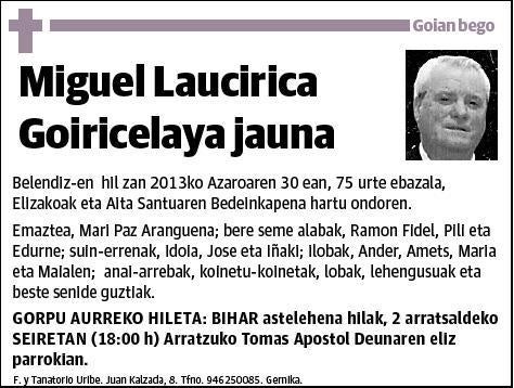 LAUCIRICA GOIRICELAYA,MIGUEL