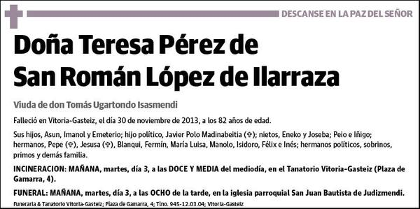 PEREZ DE SAN ROMAN LOPEZ DE ILARRAZA,TERESA