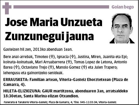 UNZUETA ZUNZUNEGUI,JOSE MARIA