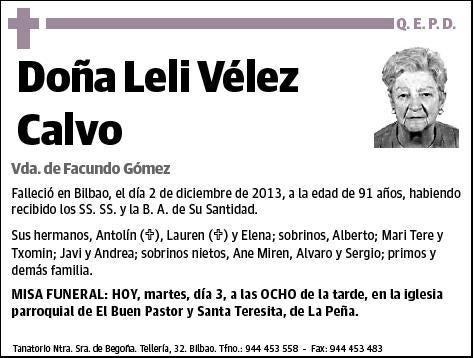 VELEZ CALVO,LELI