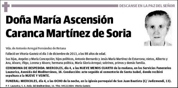 CARANCA MARTINEZ DE SORIA,MARIA ASCENSION