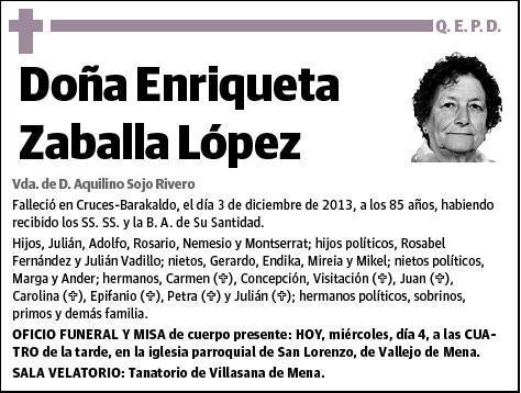 ZABALLA LOPEZ,ENRIQUETA