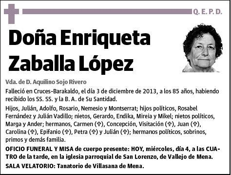 ZABALLA LOPEZ,ENRIQUETA