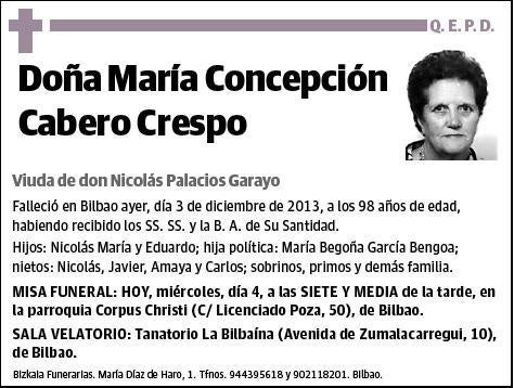 CABERO CRESPO,MARIA CONCEPCION