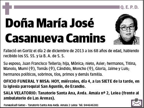 CASANUEVA CAMINS,MARIA JOSE