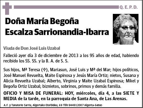 ESCALZA SARRIONANDIA-IBARRA,MARIA BEGOÑA