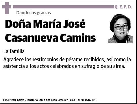 CASANUEVA CAMINS,MARIA JOSE