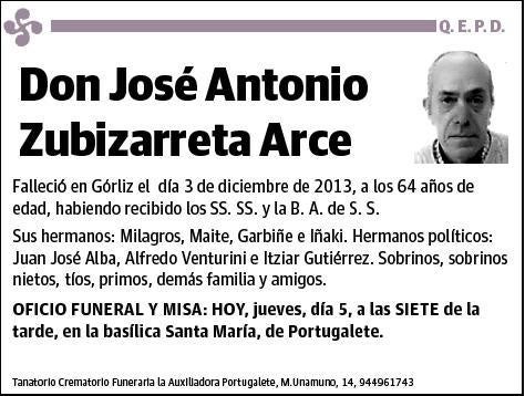 ZUBIZARRETA ARCE,JOSE ANTONIO