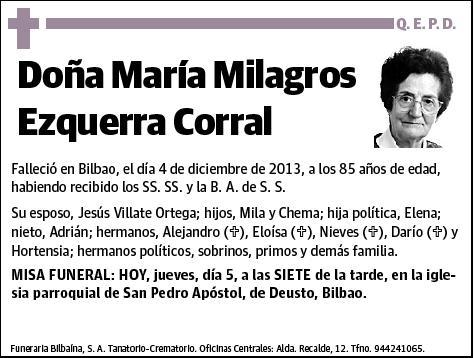 EZQUERRA CORRAL,MARIA MILAGROS