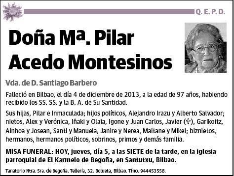 ACEDO MONTESINOS,Mª PILAR