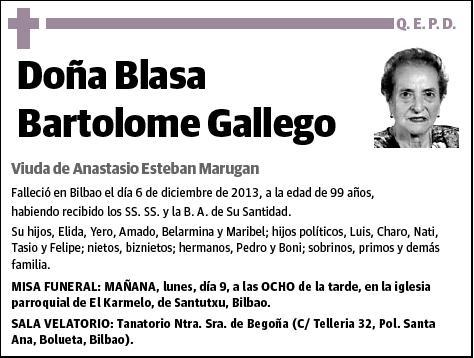 BARTOLOME GALLEGO,BLASA