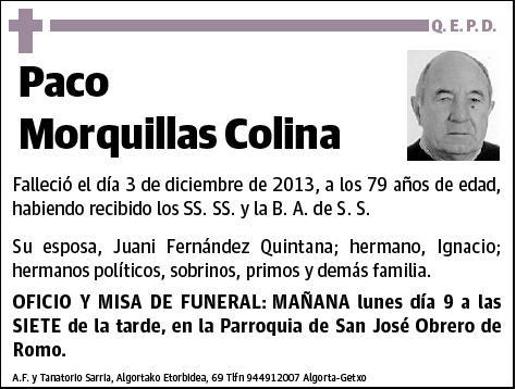 MORQUILLAS COLINA,PACO