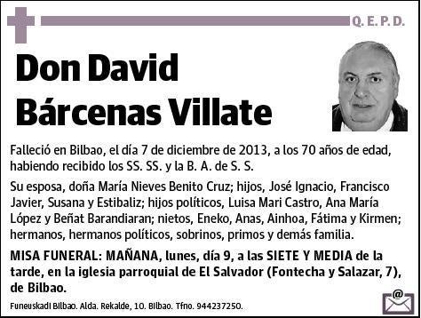 BARCENAS VILLATE,DAVID