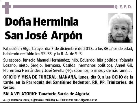 SAN JOSE ARPON,HERMINIA