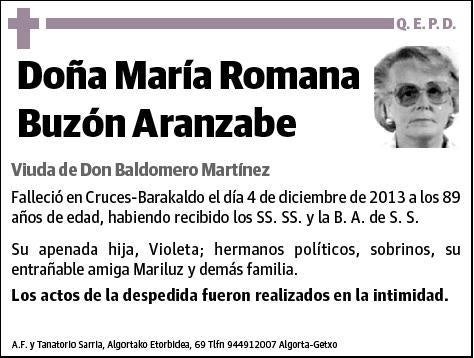 BUZON ARANZABE,MARIA ROMANA