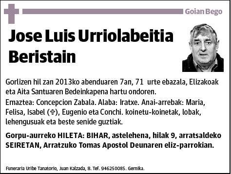 URRIOLABEITIA BERISTAIN,JOSE LUIS