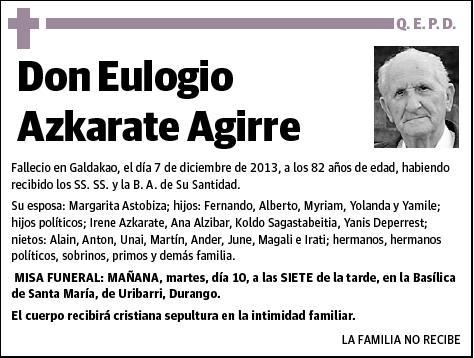 AZKARATE AGUIRRE,EULOGIO