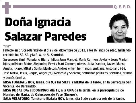 SALAZAR PAREDES,IGNACIA