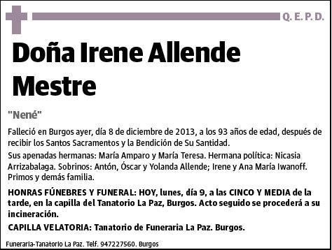 ALLENDE MESTRE,IRENE