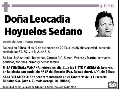 HOYUELOS SEDANO,LEOCADIA