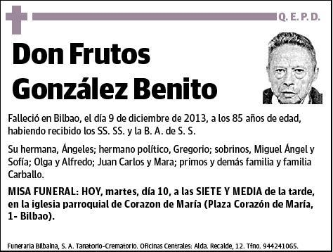 GONZALEZ BENITO,FRUTOS