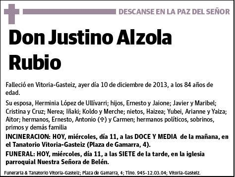 ALZOLA RUBIO,JUSTINO