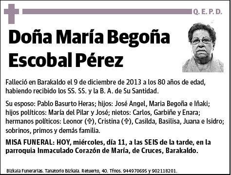 ESCOBAL PEREZ,MARIA BEGOÑA