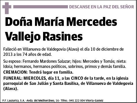 VALLEJO RASINES,MARIA MERCEDES