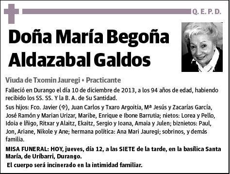 ALDAZABAL GALDOS,MARIA BEGOÑA