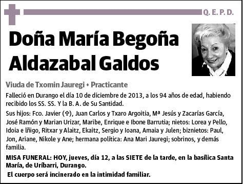 ALDAZABAL GALDOS,MARIA BEGOÑA