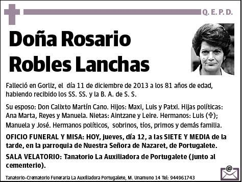 ROBLES LANCHAS,ROSARIO