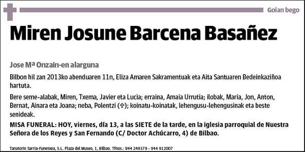 BARCENA BASAÑEZ,MIREN JOSUNE