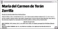 DE TERAN ZORRILLA,MARIA DEL CARMEN