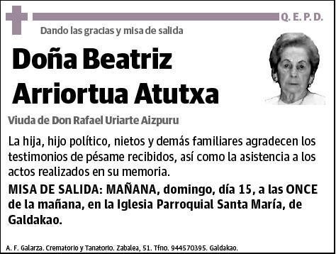 ARRIORTUA ATUTXA,BEATRIZ