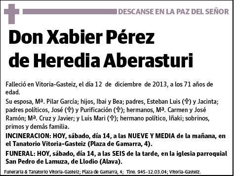 PEREZ DE HEREDIA ABERASTURI,XABIER