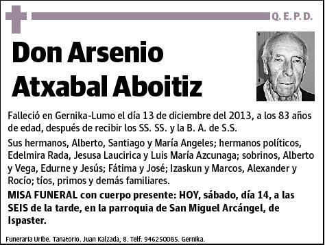 ATXABAL ABOITIZ,ARSENIO