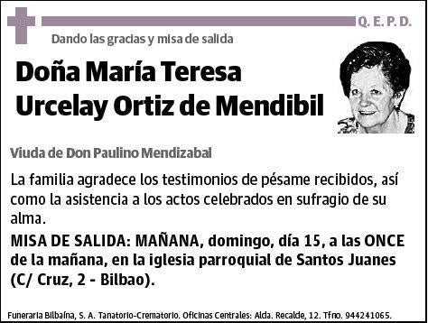 URCELAY ORTIZ DE MENDIBIL,MARIA TERESA